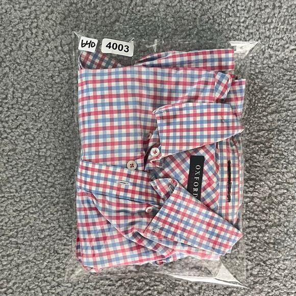 Oxford America Button Down Shirt Mens Large Multi Color Gingham Classic Preppy - Picture 11 of 11
